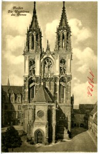 17826-Meißen-1914-Westtürme des Domes-Brück & Sohn Kunstverlag