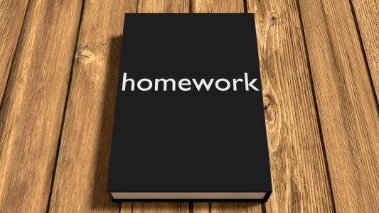 Blank homework table photo