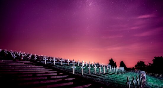 Graveyard headstones sky
