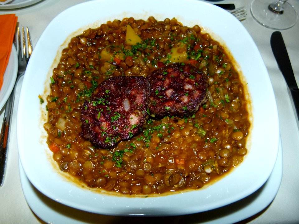 Linseneintopf mit Blutwurst 1
