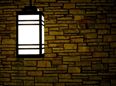 Illuminated wall brick photo