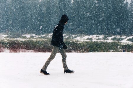 Cold walking guy photo