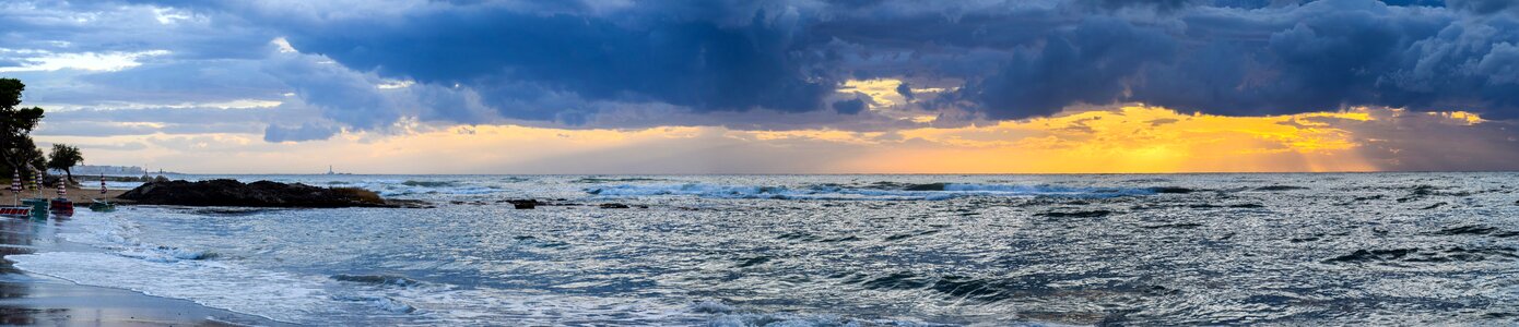 Sunset holiday panorama photo