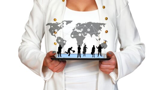 Businesswoman ipad technology
