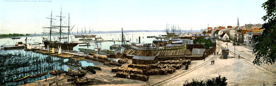 Rostock-1899-Panorama-Brück & Sohn Kunstverlag