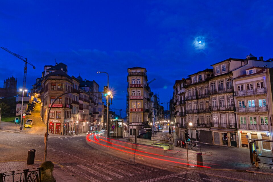 Travel dusk urban landscape