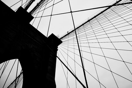 Brooklyn bridge architecture black and white photo