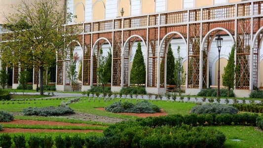 The castle courtyard garden czech republic photo