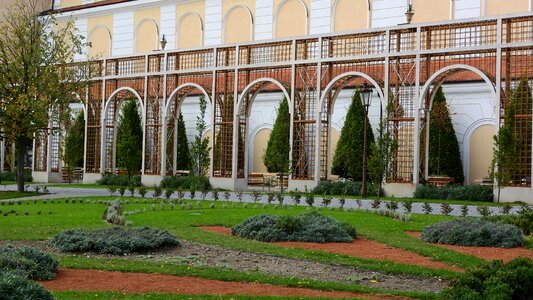 The castle courtyard garden czech republic photo