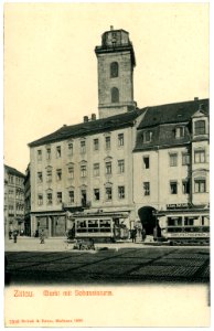 07306-Zittau-1906-Markt mit Johannisturm-Brück & Sohn Kunstverlag