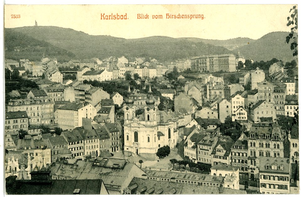 07533-Karlsbad-1906-Blick vom Hirschensprung auf Karlsbad-Brück & Sohn Kunstverlag