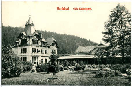 07541-Karlsbad-1906-Cafe Kaiserpark-Brück & Sohn Kunstverlag