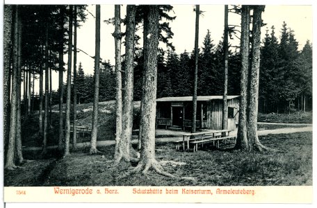 07564-Wernigerode-1906-Schutzhütte beim Kaiserturm, Armeleuteberg-Brück & Sohn Kunstverlag