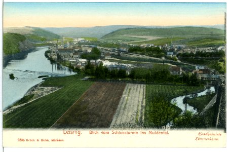 07234-Leisnig-1906-Blick vom Schloßturm ins Muldental-Brück & Sohn Kunstverlag