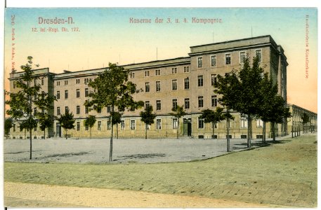 07880-Dresden N.-1906-12. Infanterie-Regiment Nr. 177 Kaserne des 3. und Kompagnie-Brück & Sohn Kunstverlag