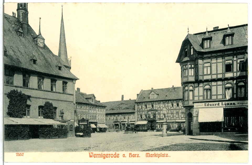 07557-Wernigerode-1906-Marktplatz-Brück & Sohn Kunstverlag
