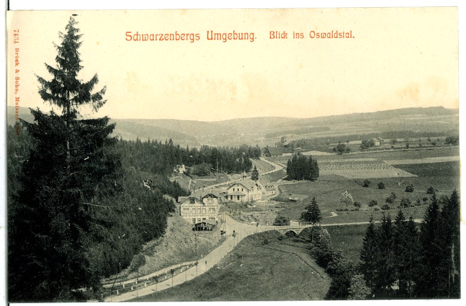 07434-Schwarzenberg-1906-Blick ins Oswaldstal-Brück & Sohn Kunstverlag