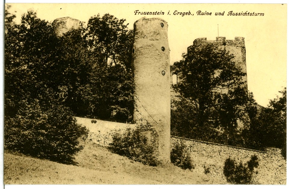 07472-Frauenstein-1906-Ruine und Aussichtsturm-Brück & Sohn Kunstverlag