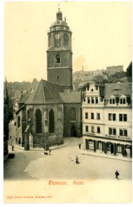 07448-Meißen-1906-Markt mit Frauenkirche-Brück & Sohn Kunstverlag