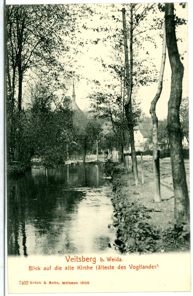 07402-Weida-1906-Veitsberg - Älteste Kirche des Vogtlandes-Brück & Sohn Kunstverlag
