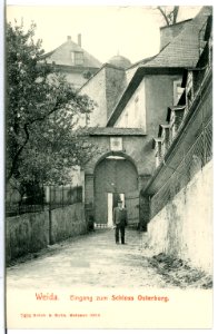 07404-Weida-1906-Eingang zum Schloß Osterburg-Brück & Sohn Kunstverlag