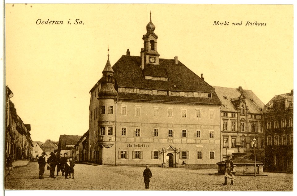 07461-Oederan-1906-Markt mit Rathaus-Brück & Sohn Kunstverlag