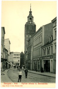 07864-Stargard-1906-Pyritzer Straße mit Marienkirche-Brück & Sohn Kunstverlag