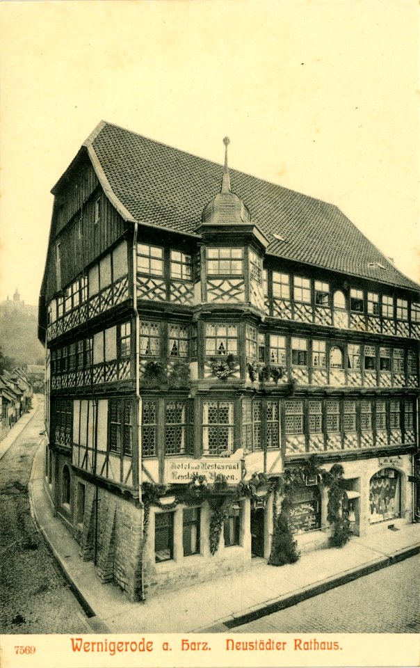 07569-Wernigerode-1906-Neustädter Rathaus-Brück & Sohn Kunstverlag