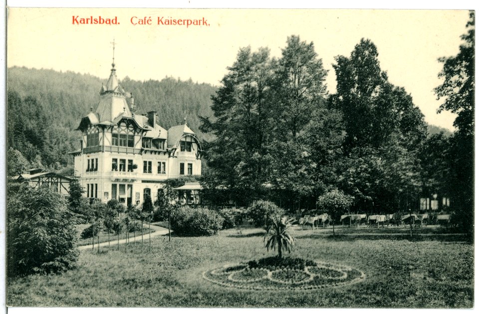 07576-Karlsbad-1906-Cafe Kaiserpark-Brück & Sohn Kunstverlag