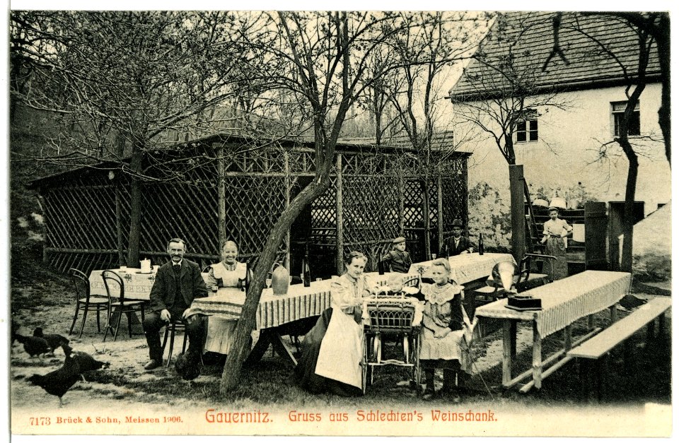 07173-Gauernitz-1906-Schlechtens Weinschank-Brück & Sohn Kunstverlag
