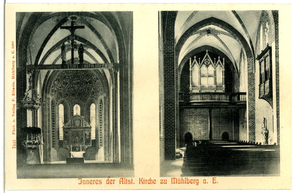 07441-Mühlberg-1906-Inneres der Altstädter Kirche-Brück & Sohn Kunstverlag