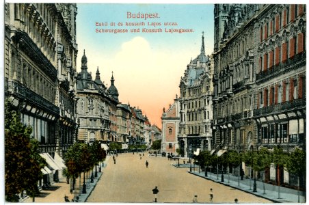 08058-Budapest-1906-Schwurgasse und Kossuth Lajosgasse-Brück & Sohn Kunstverlag