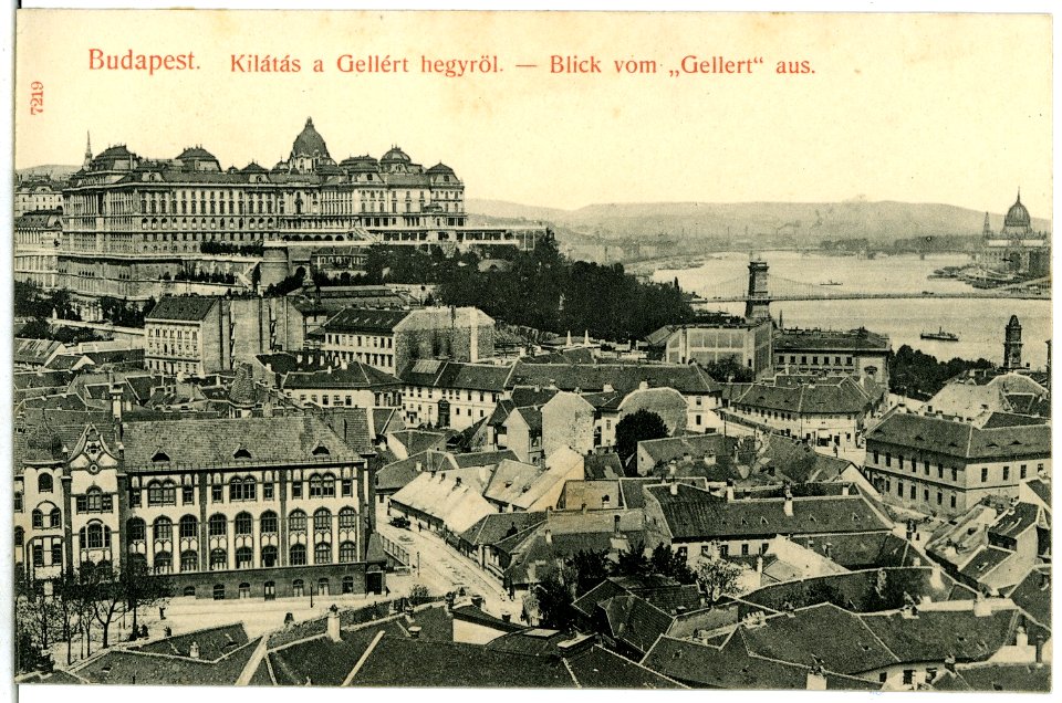 07219-Budapest-1906-Blick vom Gellert-Brück & Sohn Kunstverlag