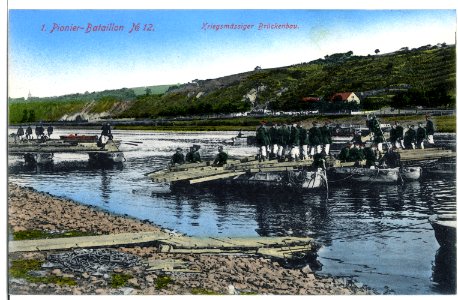 07822-Karpfenschänke-1906-1. Pionier-Bataillon Nr. 12 - Kriegsmäßiger Brückenschlag-Brück & Sohn Kunstverlag
