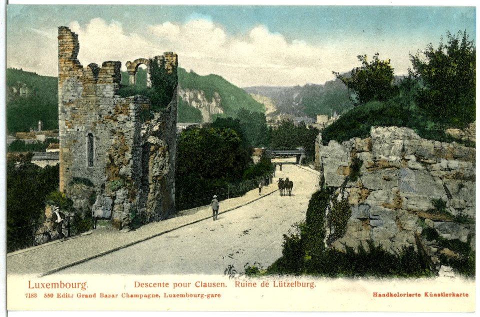 07183-Luxemburg-1906-Decente pour Clausen, Ruine de Lützelburg-Brück & Sohn Kunstverlag