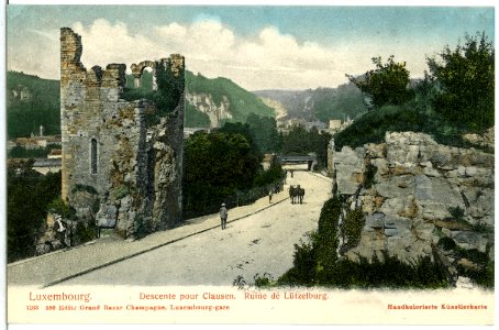 07183-Luxemburg-1906-Decente pour Clausen, Ruine de Lützelburg-Brück & Sohn Kunstverlag