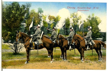07626-Torgau-1906-Thüringisches Husaren-Regiment Nr. 12 - Patrouillenritt-Brück & Sohn Kunstverlag