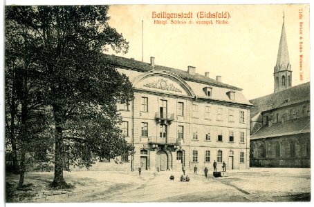 07168-Heiligenstadt-1906-Königliche Schloß mit evangelischer Kirche-Brück & Sohn Kunstverlag