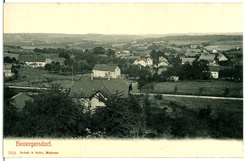 07514-Hintergersdorf-1906-Blick in den Ort-Brück & Sohn Kunstverlag