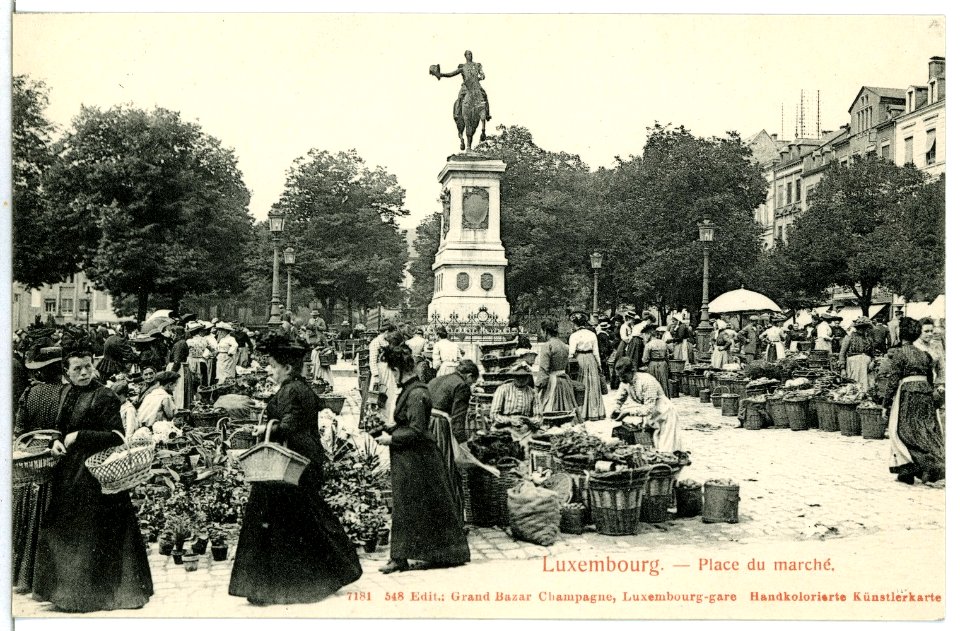 07181-Luxemburg-1906-Place du marche-Brück & Sohn Kunstverlag