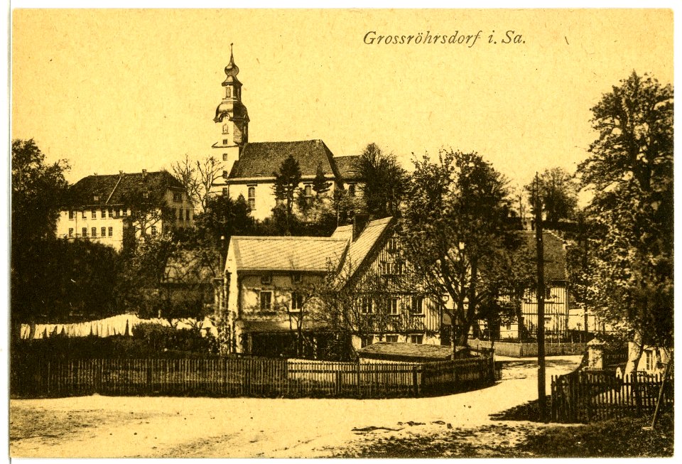 07498-Großröhrsdorf-1906-Kirche und Ort-Brück & Sohn Kunstverlag