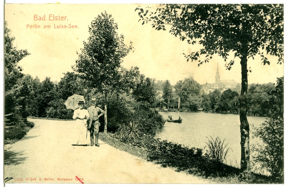 07683-Bad Elster-1906-Spaziergang am Luisa-See-Brück & Sohn Kunstverlag