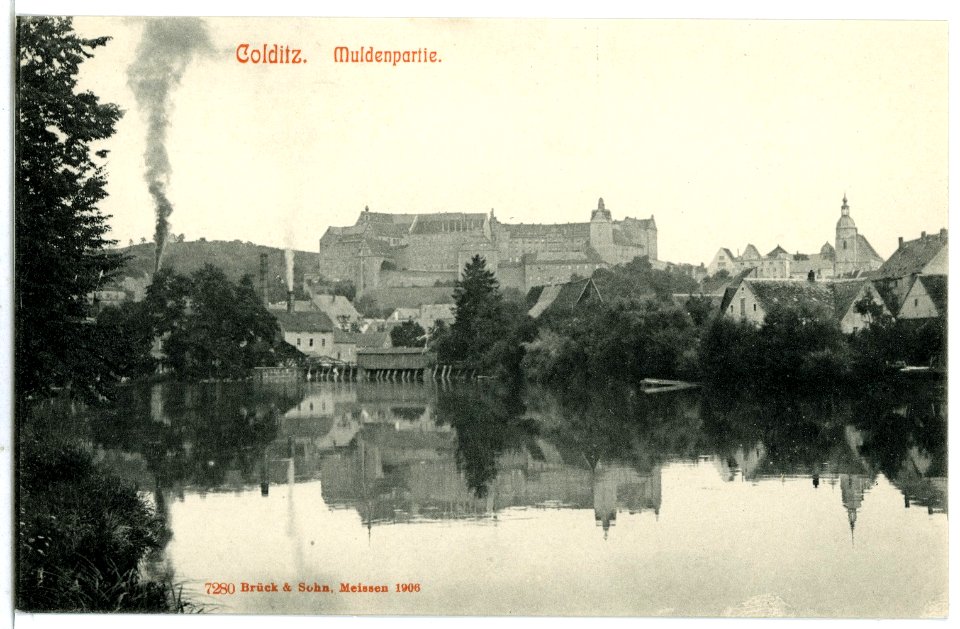 07280-Colditz-1906-Muldenpartie mit Stadt-Brück & Sohn Kunstverlag