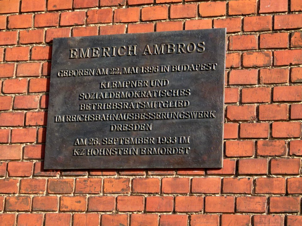 Gedenktafel Emerich-Ambros-Ufer Friedrichstadt 1