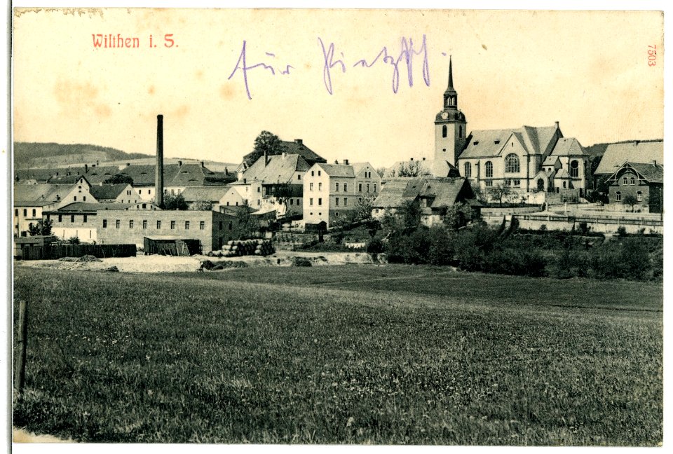 07503-Wilthen-1906-Blick nach der Kirche-Brück & Sohn Kunstverlag