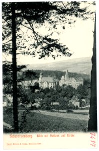 07437-Schwarzenberg-1906-Blick auf Schloß und Kirche-Brück & Sohn Kunstverlag