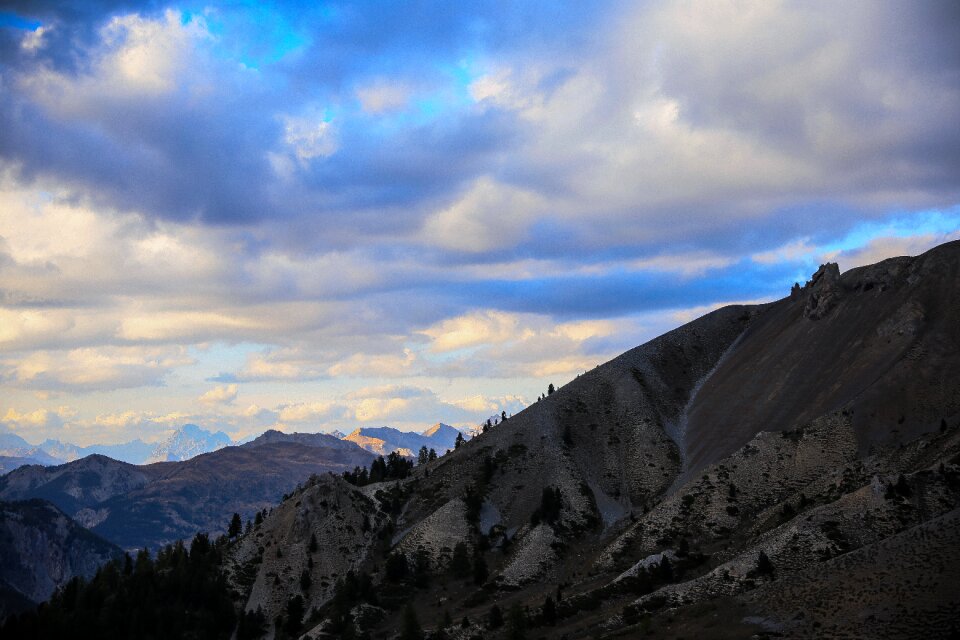 High mountains clouds sky photo