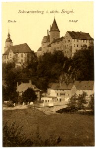 07410-Schwarzenberg-1906-Schloß und Kirche-Brück & Sohn Kunstverlag