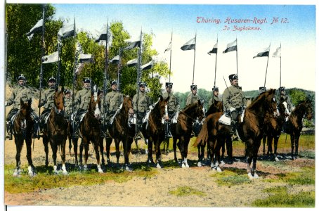 07622-Torgau-1906-Thüringisches Husaren-Regiment Nr. 12 - In Zugkolonne-Brück & Sohn Kunstverlag