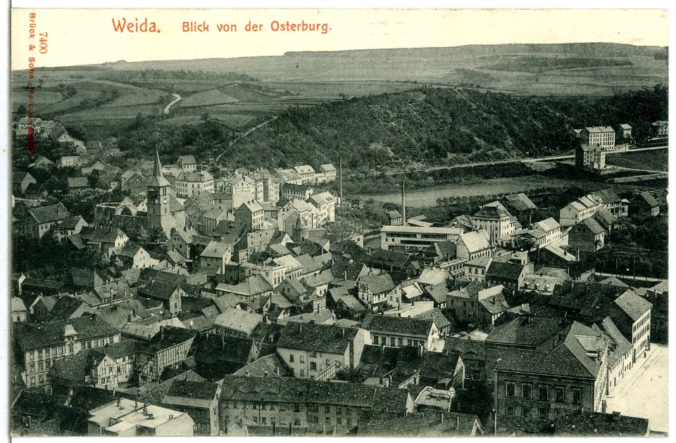 07400-Weida-1906-Blick von der Osterburg auf die Altstadt-Brück & Sohn Kunstverlag
